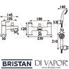 Bristan QUEST Bath Shower Mixer 6 Litre Flow Limit Dimensions